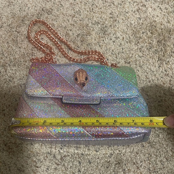 Iridescent Glitter Shoulder Bag with Chain Strap - Picture 8 of 10